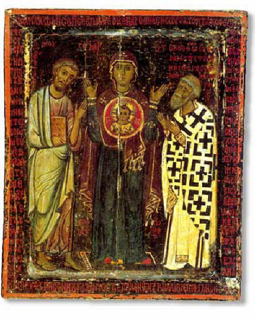 Богородица с Младенеца, икона от 13 в. в манастира Св. Екатерина в Египет (Синай). Източник: all-photo.ru