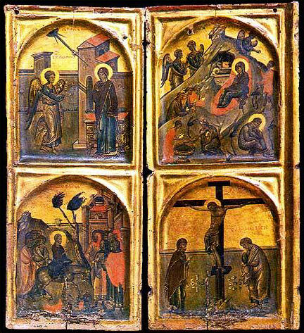 Животът на Иисус. Диптих от 12-13 в., манастира "Св.Катерина" в Синай. Източник: direcitionstoorthodoxy.org