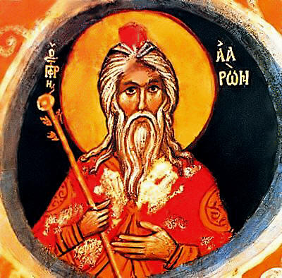Кликните или схватите картинку. Аарон. Стенопис от XV в. от манастира "Св. Екатерина" в Синай, Египет. Източник: http://www.pravenc.ru