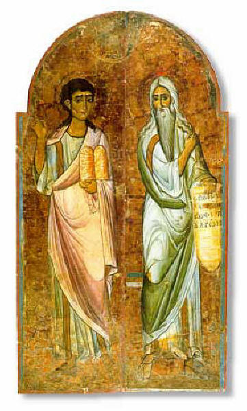 Св. пр. Мойсей и Аарон - царски двери в манастира "Св. Екатерина" в Синай. Източник: all-photo.ru.